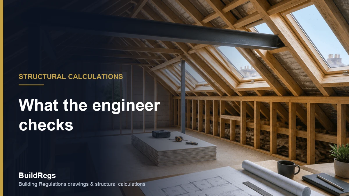 Loft interior with a steel beam and new floor joists during a conversion