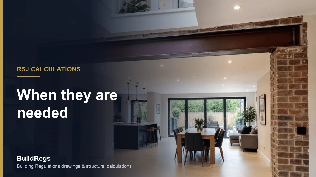 Exposed steel beam over a knock-through opening between a kitchen and dining room