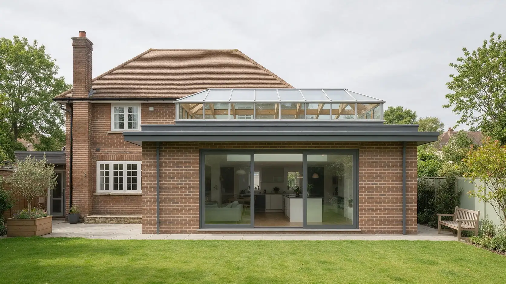 Structural works to a house extension prior to internal finishes