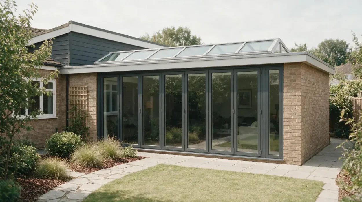 Completed rear extension built under an approved Building Regulations application