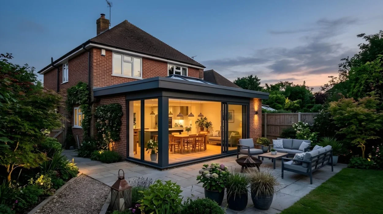 Single-storey rear extension with bifold doors onto the garden