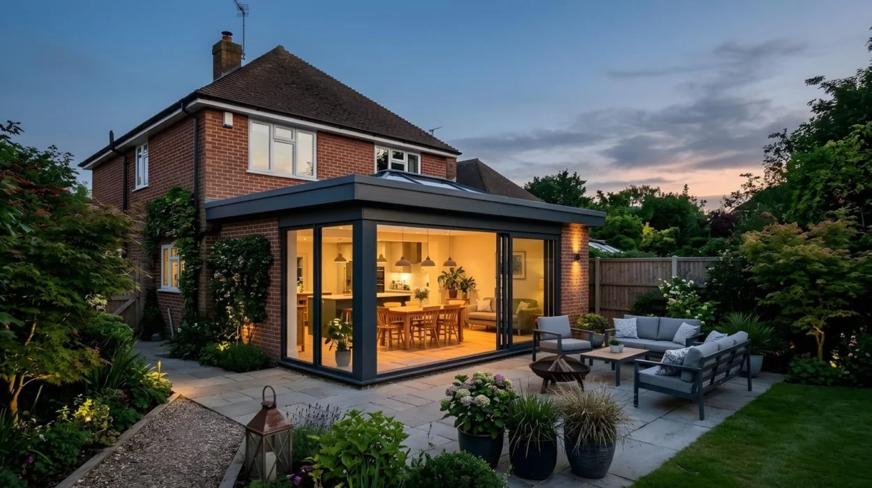 Two-storey rear extension on a house