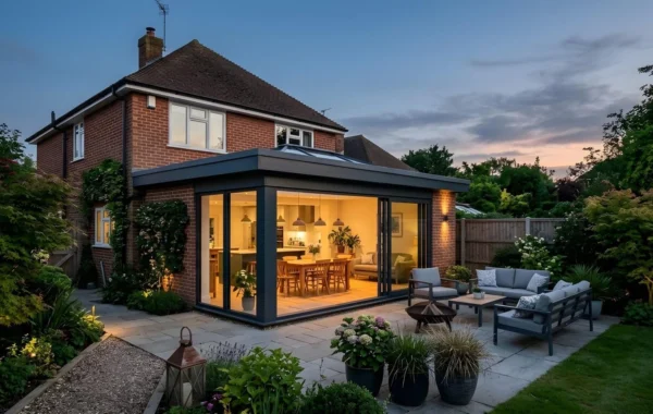 Two-storey rear extension on a house