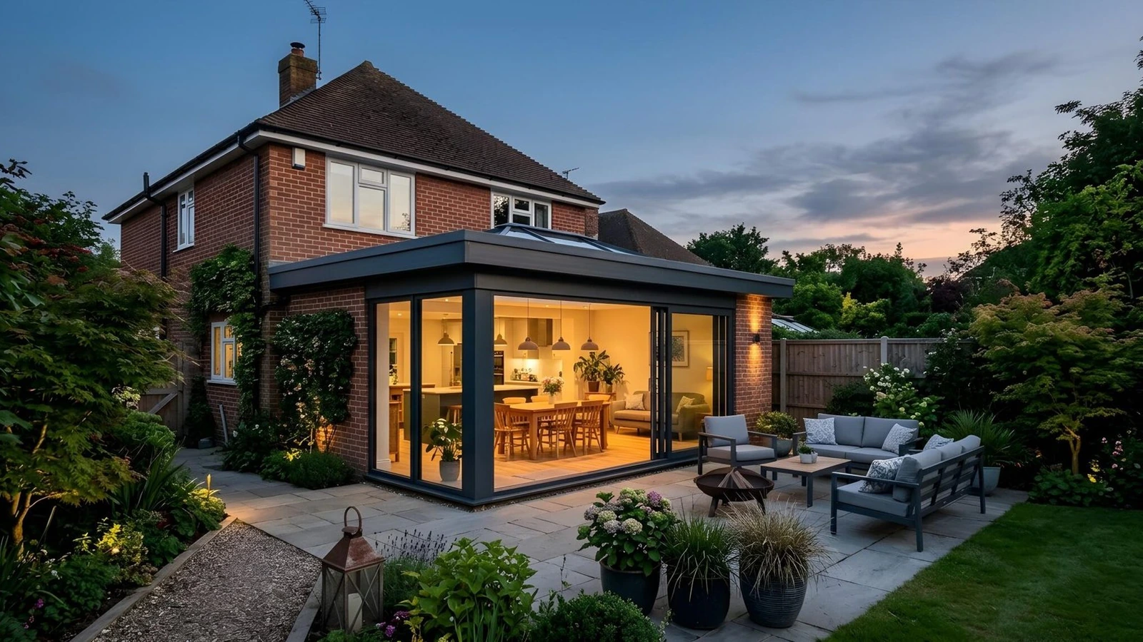 Two-storey rear extension on a house