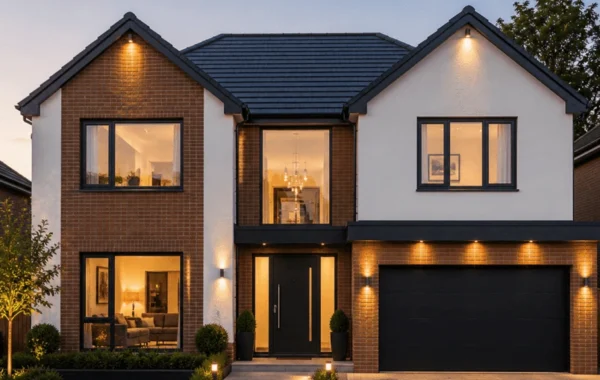 Two-storey house with a garage