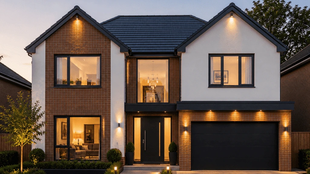 Two-storey house with a garage
