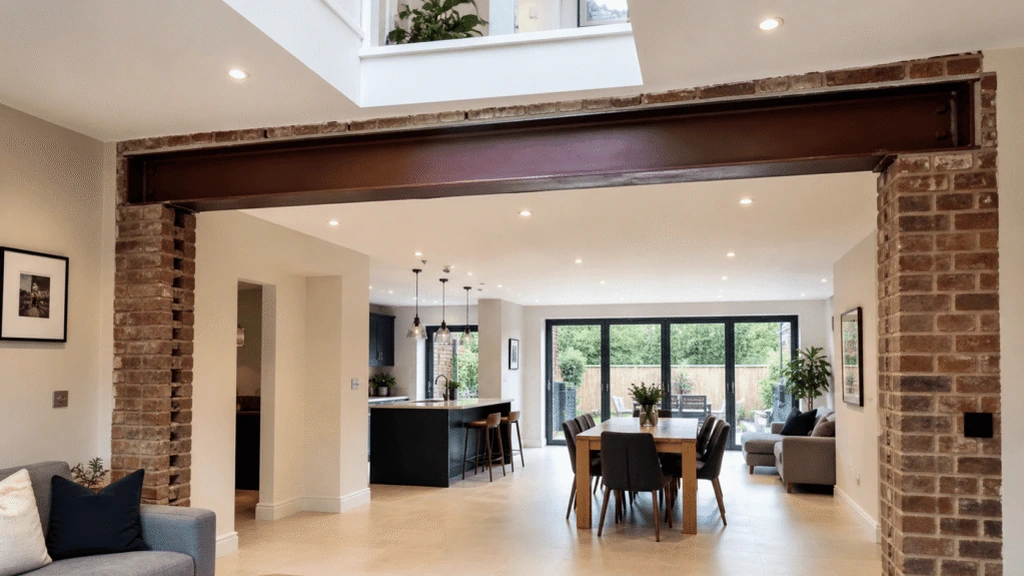 Steel beam over a structural opening