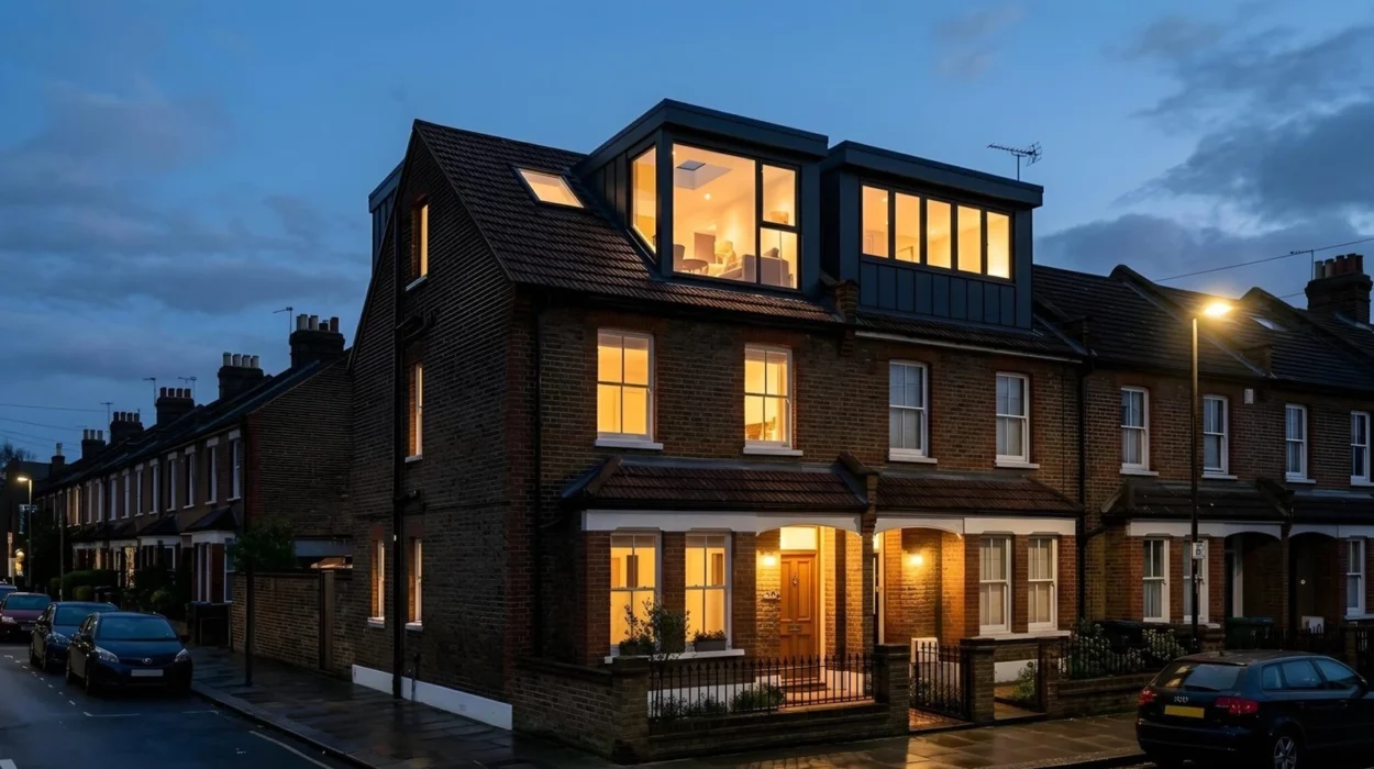 House with a loft dormer extension